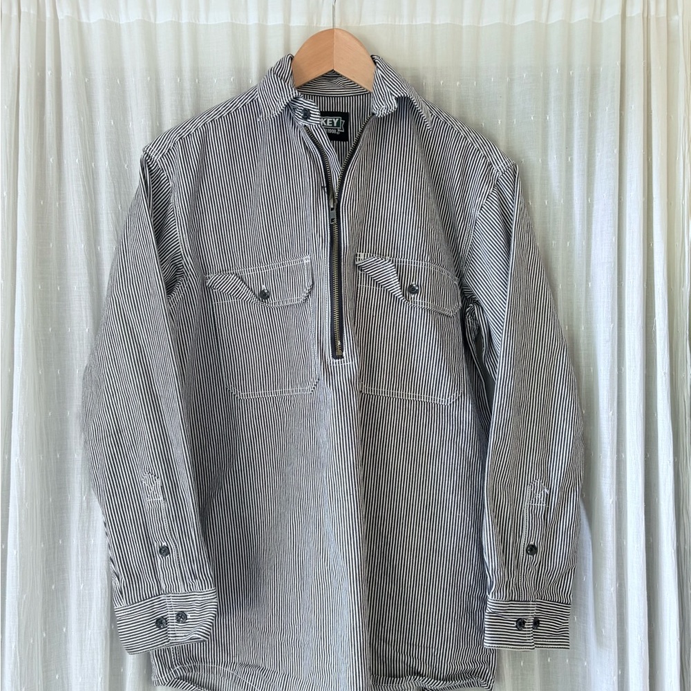Vintage Key Men's Striped Shirt Jacket